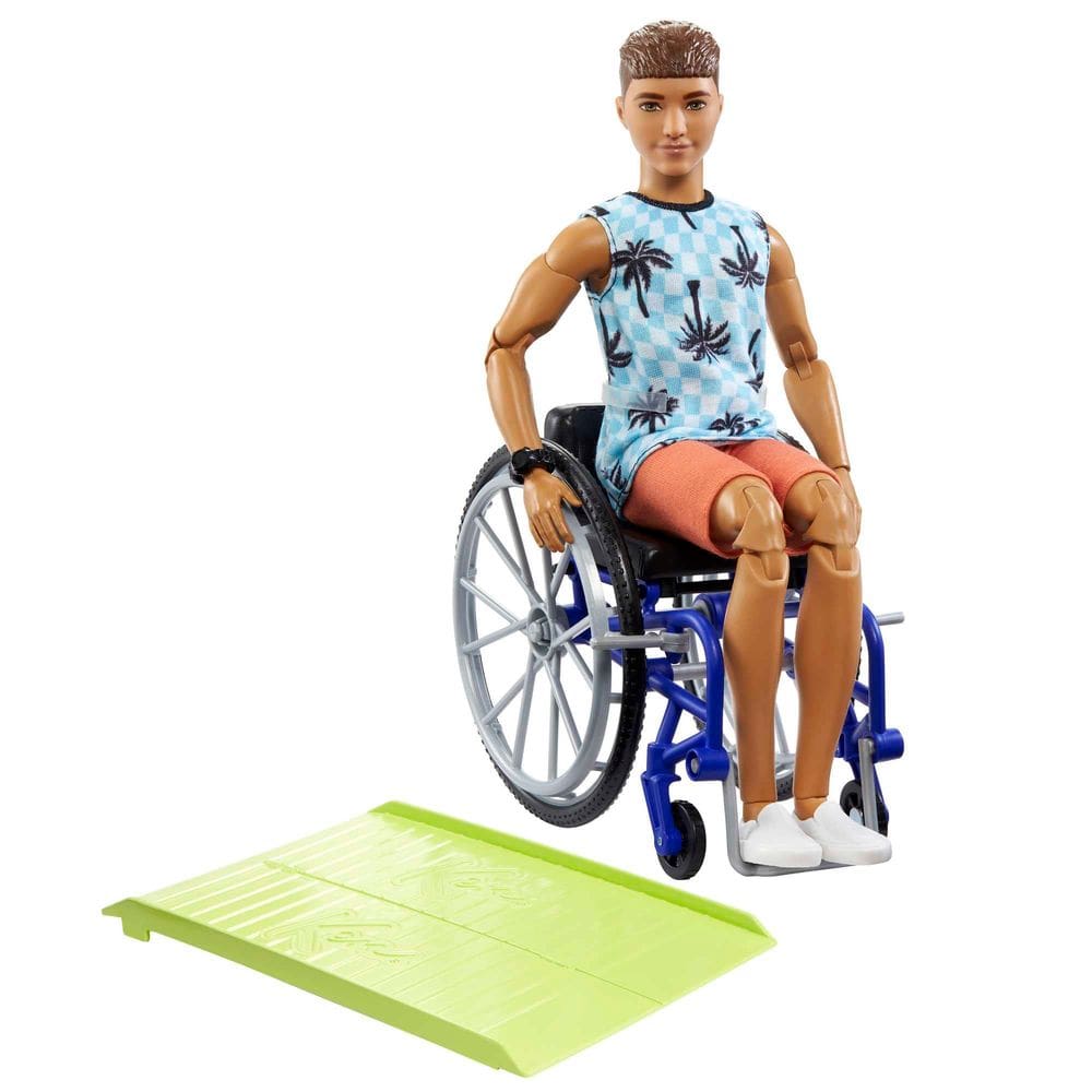 Boneca Fashion Barbie Ken Fashionistas #195 com cadeira de rodas e rampa