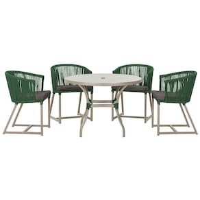 Mesa com 4 Cadeiras de Jantar Roma 100cm e Noronha em Aluminío