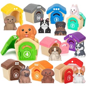 Brinquedo didático Aigybobo para crianças de 1 a 3 anos com 20 peças de cachorro de estimação
