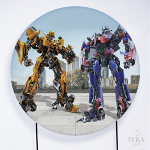 Painel Decorativo para Festa 1,30x1,30 metros Vesti Fácil com Elástico Transformers - Fera Print