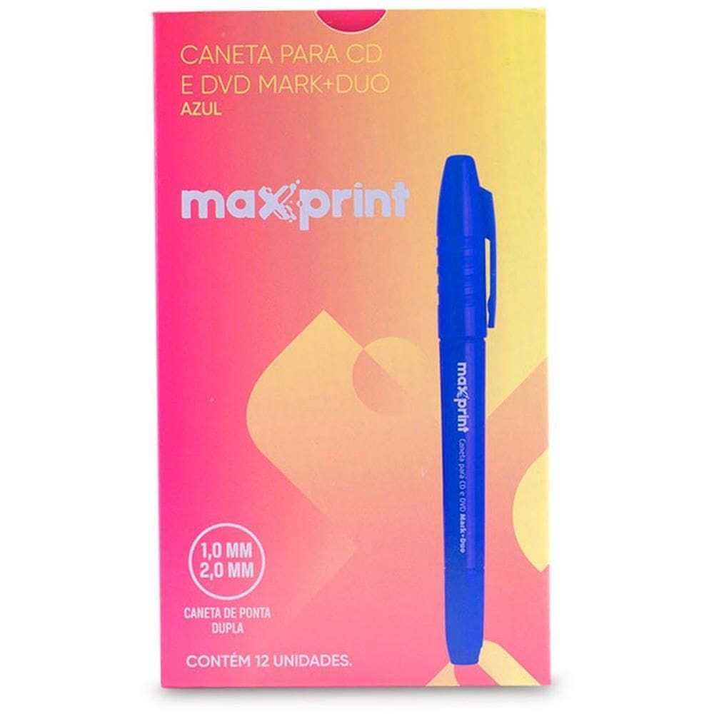 Marcador Caneta Para Cd 2.0mm Azul Duo 2.0 E 1.0 12 unid