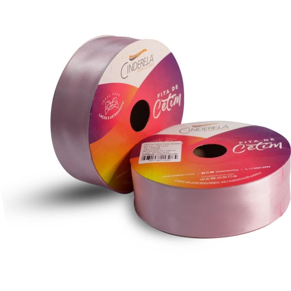 Fita De Cetim 38mm 50m. Rosa - Cinderela