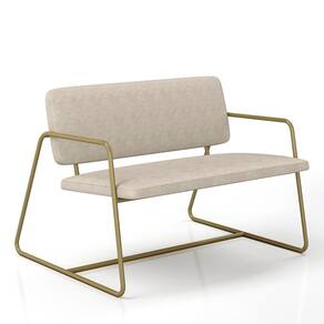 Namoradeira Estofada Sintra Industrial Dourado/suede Bege - M.a