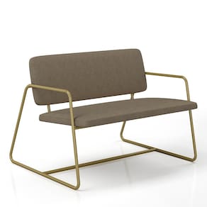 Namoradeira Estofada Sintra Industrial Dourado/suede Capuccino - M.a