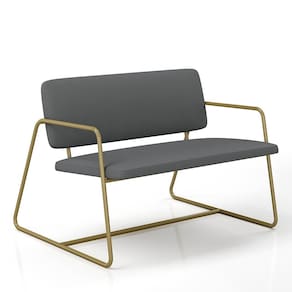 Namoradeira Estofada Sintra Industrial Dourado/suede Cinza - M.a