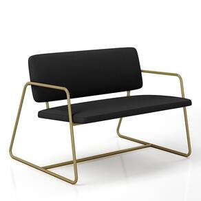 Namoradeira Estofada Sintra Industrial Dourado/suede Preto - M.a