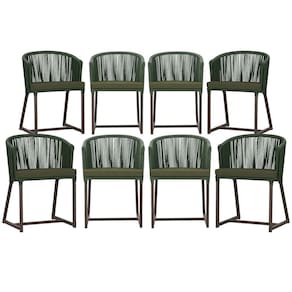Mesa com 4 Cadeiras de Jantar Roma 100cm e Noronha em Aluminío