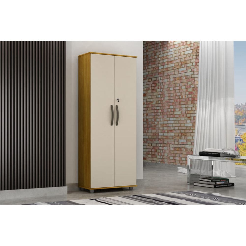 Armário Multiuso - Caio-Cinamomo/Off White - CHF Móveis