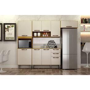 Cozinha Completa 4 Peças 9 Portas - Maísa-Cinamomo/Off White - CHF Móveis
