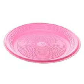 Prato Descartável Raso 15Cm - Rosa- 40 Unidades