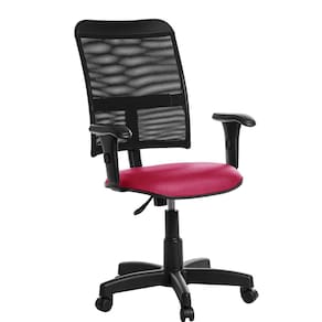 Cadeira de Escritório Giratória Rosa com Encosto Mesh 12kg