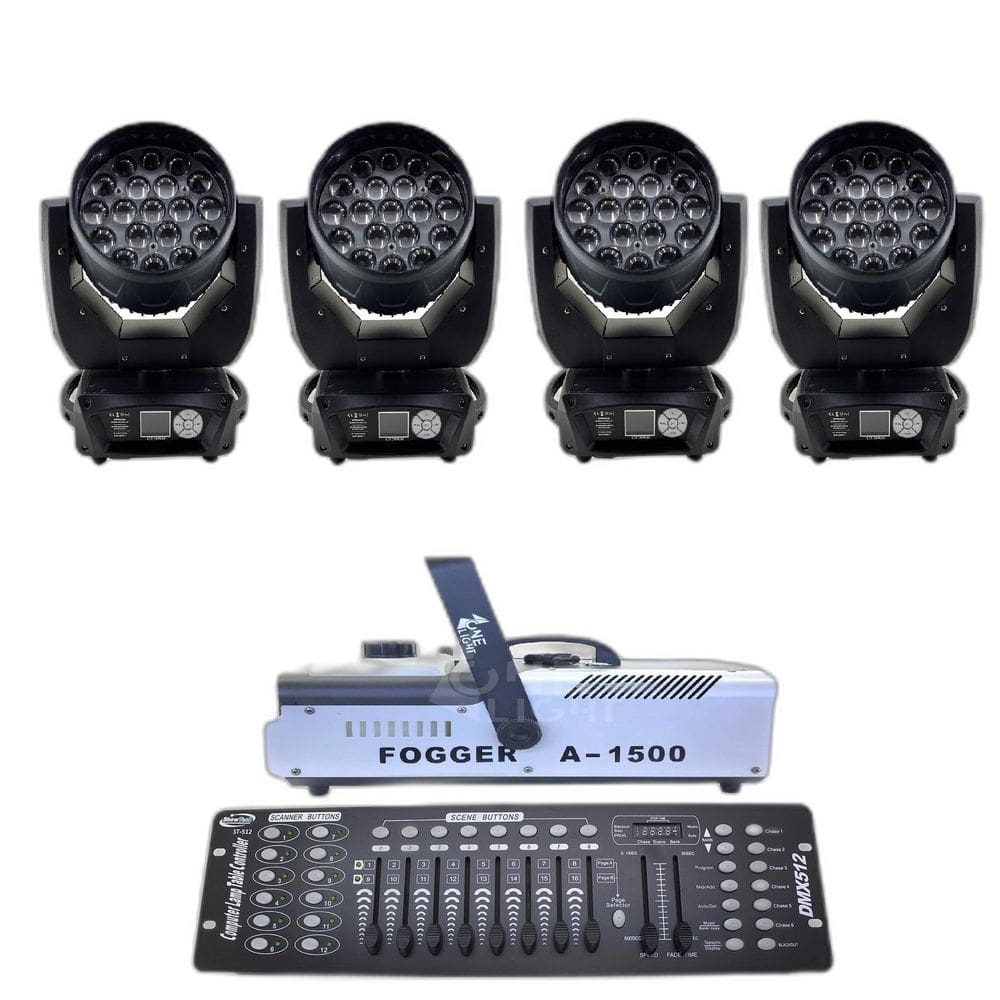 Kit 4 Wash De Led + Dmx 512 + Maquina De Fumaça