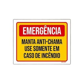 Placa De Sinalização - Emergência Manta Anti-chama 36x46