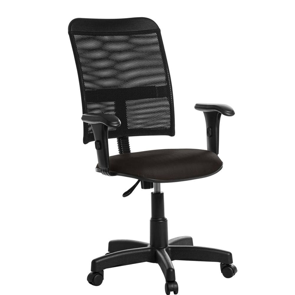 Cadeira De Escritório Giratória Tela Com Braço Rce:Marrom Café