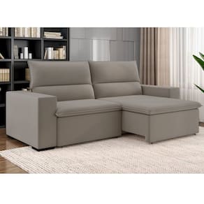 Sofá 3 Lugares Retrátil e Reclinável 220cm Belize Bege
