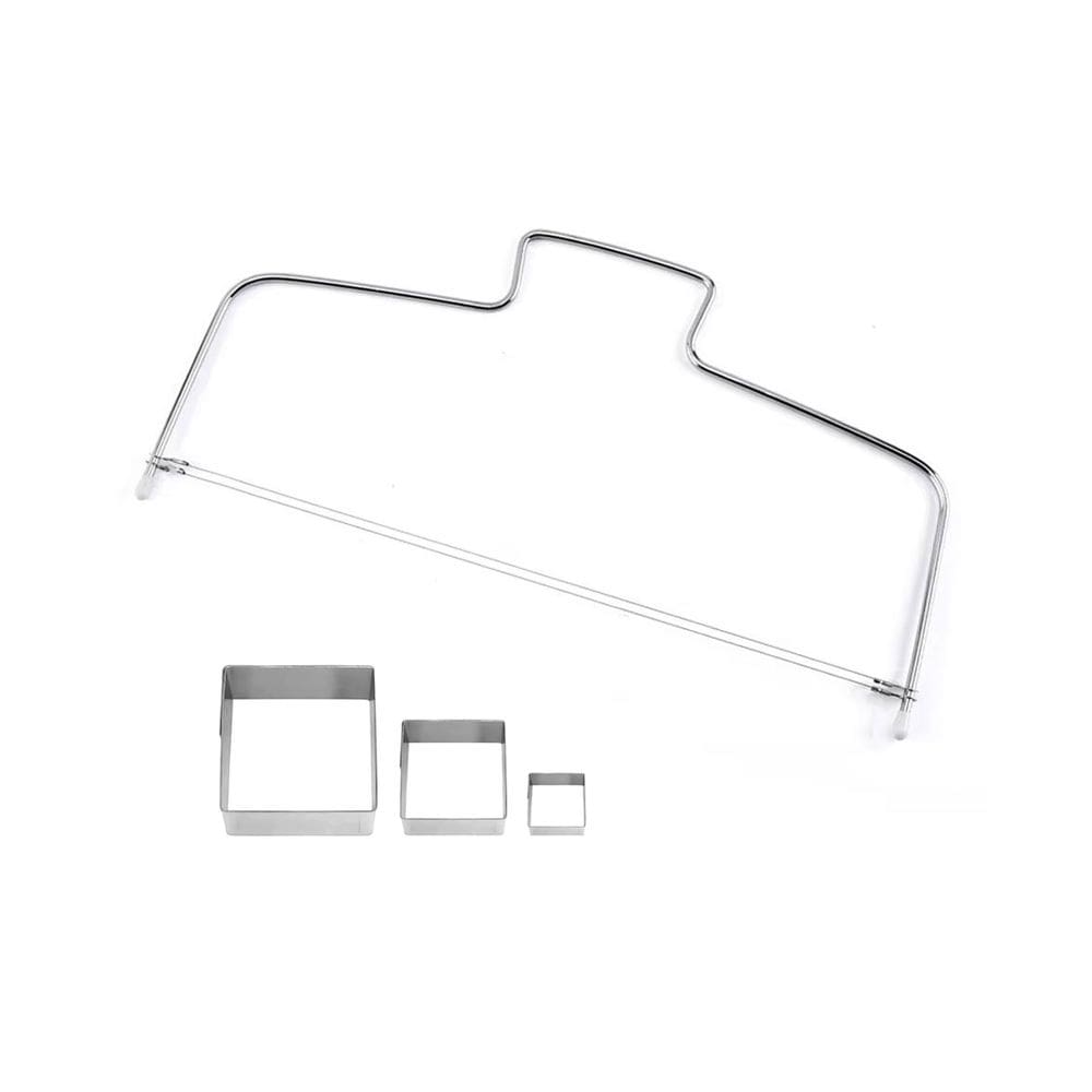 Cortador de Bolo Quadrado e Nivelador Fio Duplo Aço Inox