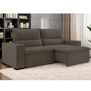 Sofá 3 Lugares Retrátil e Reclinável 220cm Belize Marrom