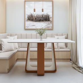 Mesa de Jantar Retangular 160cm com Tampo em MDF Sintonia Frassino/Off White
