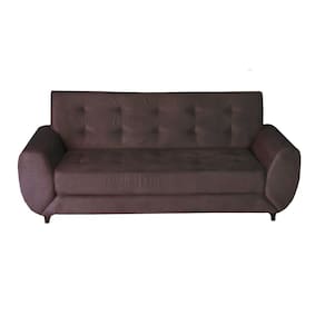 Sofá 3 Lugares Cristal 206cm x 90cm x 82cm Marrom