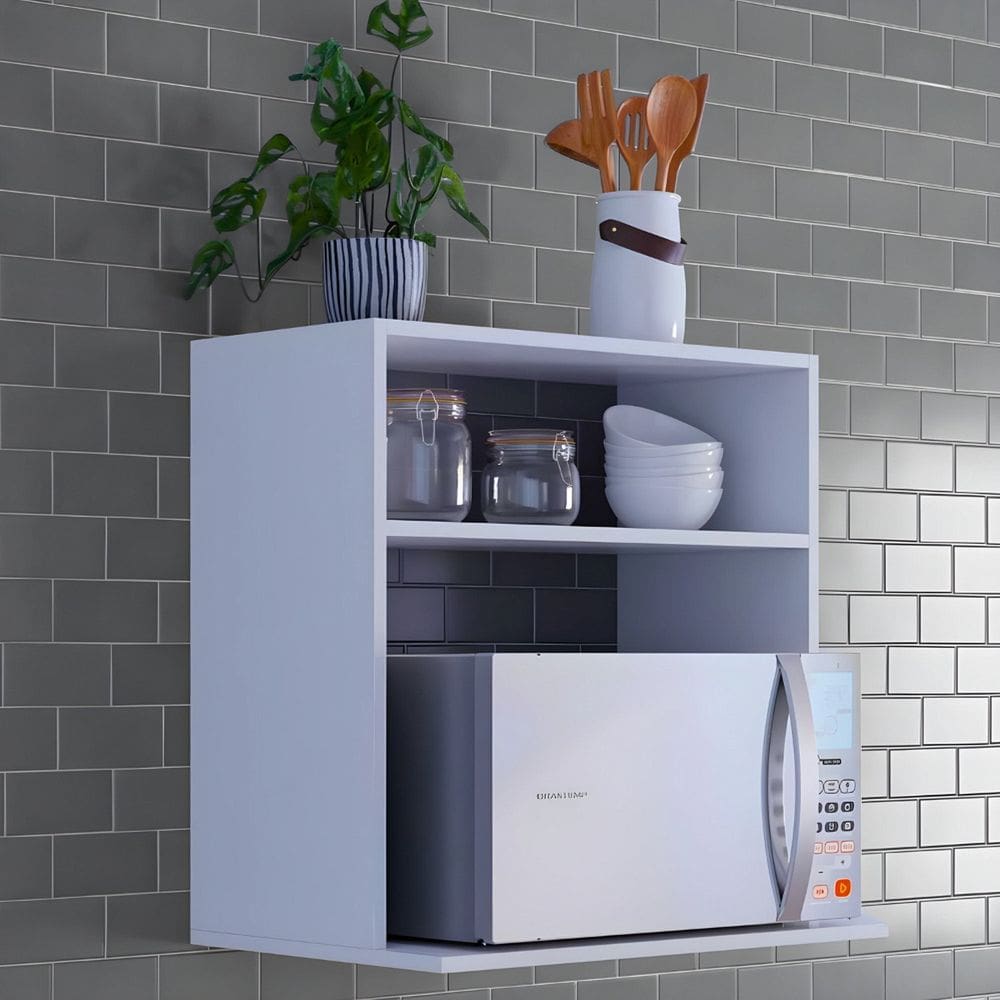 Nicho Organizador Suporte para Microondas Forno Elétrico Grécia Branco