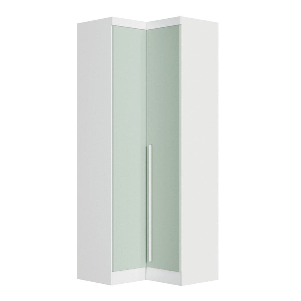 Móveis para Quarto Módulo Canto Reto 2 Porta Infinity Branco Line/ Pistache Line