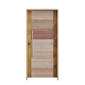 Porta Batente Eucalipto 14 Puxador Barra chata 80cm X 82cm X 210cm Direito Rodam 3B