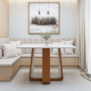 Mesa de Jantar Retangular 120cm com Tampo em MDF Sintonia Frassino/Off White
