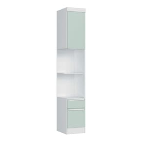 Módulo Mesa Cabeceira 2 Portas e 1 Gaveta Infinity Branco Line/ Pistache Line
