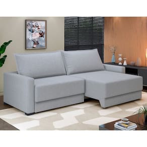 Sofá 3 lugares Retrátil e Reclinável 230 cm Palermo Cinza
