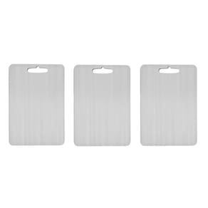 Tabua de Carne Corte Cozinha Profissional 36cm Aço Inox 3un