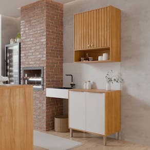 Cozinha Compacta para Área Goumet Divina Cinamomo/Branco