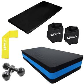 Kit Colchonete + Caneleira 2 Kg + Step + Peso 3Kg +Band Leve