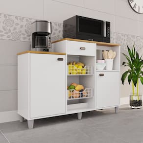 Fruteira 2 Cestos 2 Portas 1 Gaveta França Branco Acetinado / Cinamomo