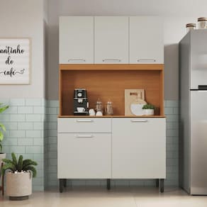 Cozinha Compacta Itatiaia Madri 120cm em Madeira Cinamomo/Off White
