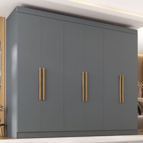 Guarda Roupa 6 Portas MDP com Puxador 50cm Paris Onix