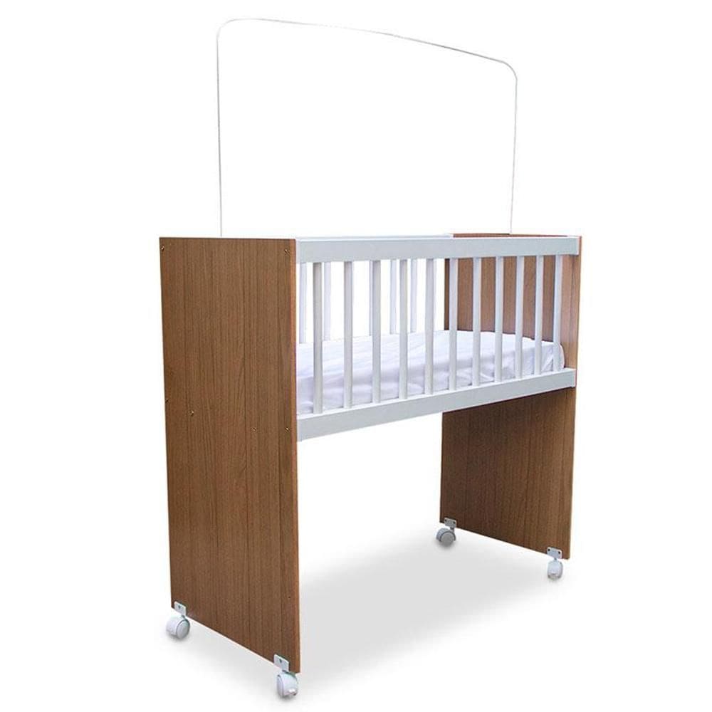 Mini Berço Moisés Alegria Branco Amadeirado com Colchão – Veronez