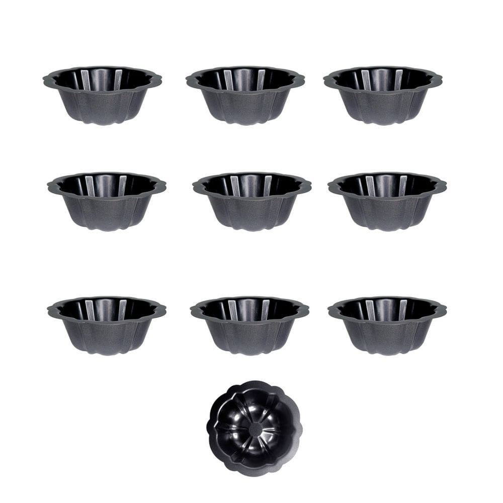 Forma Antiaderente Mini Bolo 190ml Muffin Pudim Assadeira 10un
