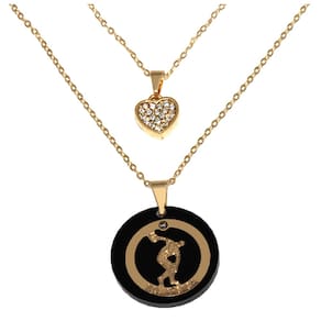 Corrente Folheada com Pingente - 45 Cm - Dourado