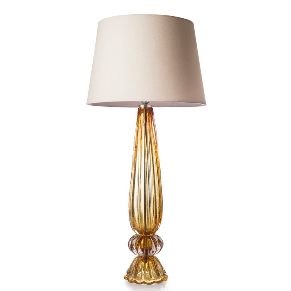 Abajur Em Cristal Murano Âmbar 77cm São Marcos 110V