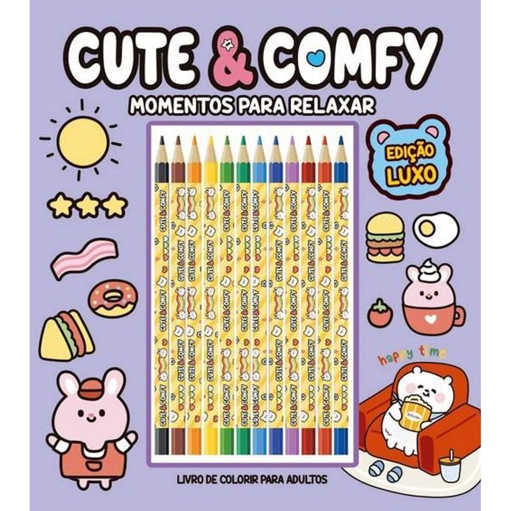 Cute & Comfy - Momentos Para Relaxar - Luxo -12 Lápis De Cor