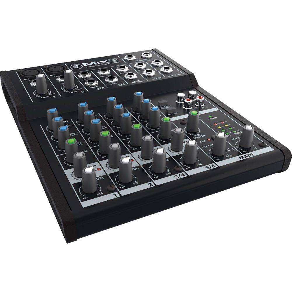 Mixer compacto Mackie Mix8 de 8 canais com 2 pré-amplificadores de microfone