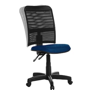 Cadeira Escritorio Encosto Em Tela Back Crepe Azul