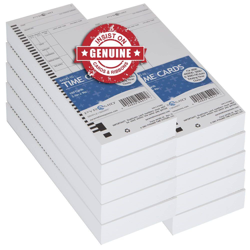Cartões de ponto Pyramid Time Systems 44100-10MB 1000 Count