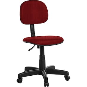 Cadeira Giratória Secretária Crepe Vermelho 100% Poliéster