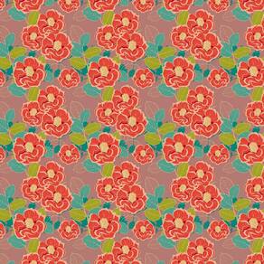 Papel Parede Floral Flores Vermelhas Autocolante Sala Quarto