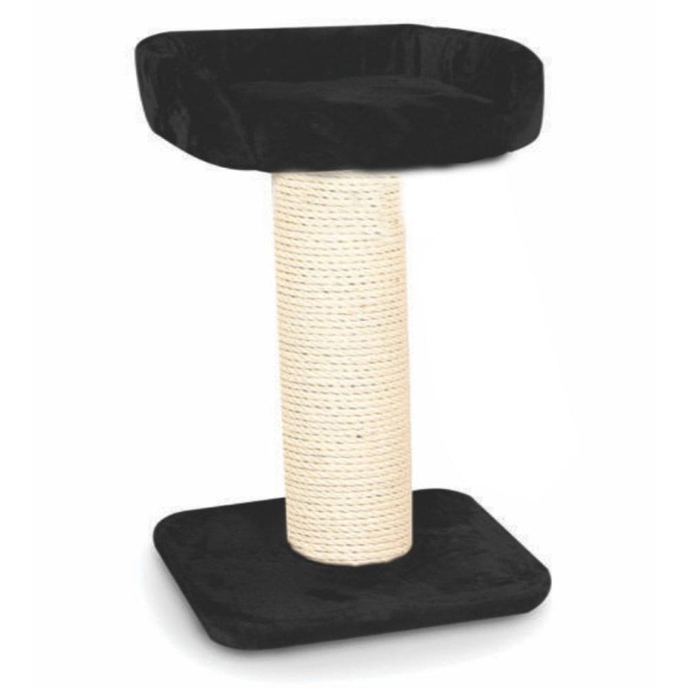 Arranhador Gato Torre Poste Em Sisal Preto Pelucia Brinquedo