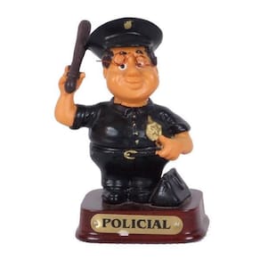 Miniatura Profissional Resina Policial  H  8 Cm