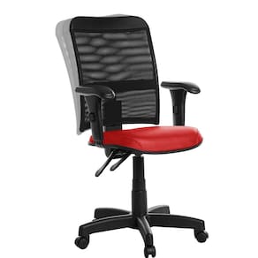 Cadeira De Escritório Ergonômica Tela Com Braço Vermelho RJ