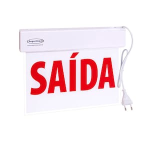 Sinalização Placa Saída Emergência Led Face Única Vermelha
