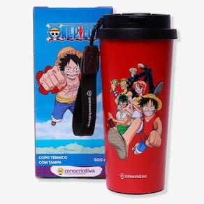 Zona Criativa, Copo Térmico One Piece, 500ml, Vermelho com Alça